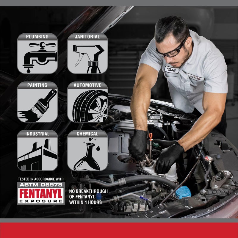 SAS Derma-Tuff Powder Free Nitrile Disposable Gloves | 6 Mil - 2XL 100 Ct | Latex Free  Chemical + Puncture Resistant  Fully Textured Grip  Beaded Cuff  for Automotive  Maintenance  Industrial | 66590 - Image 5